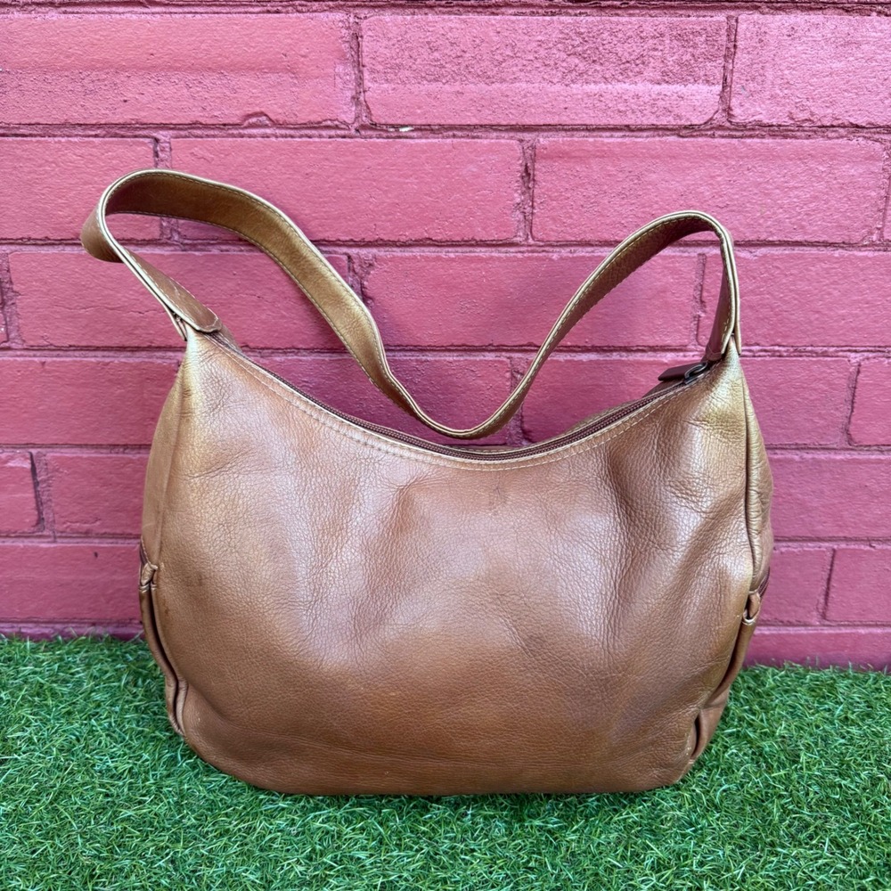 Vintage Y2K Wilsons Leather Hobo Purse Shoulder Bag Women Boho Preppy Brown